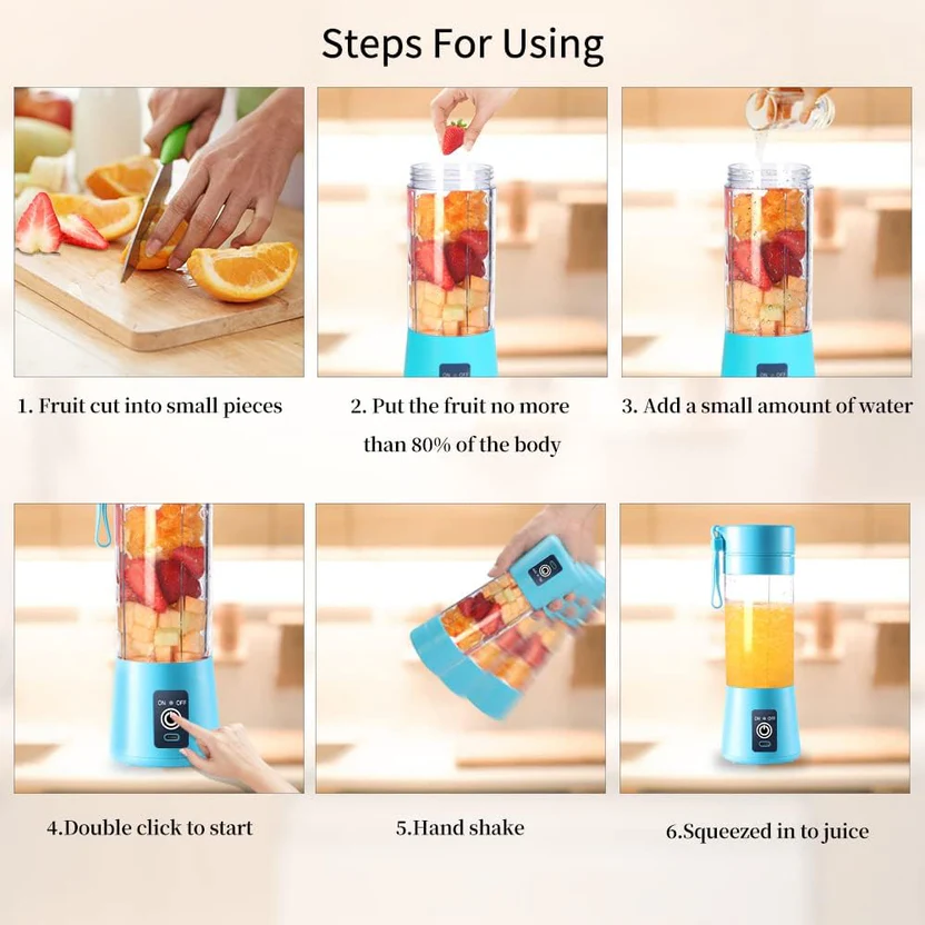 Portable Mini Juicer Blender – USB-Rechargeable & Travel-Friendly