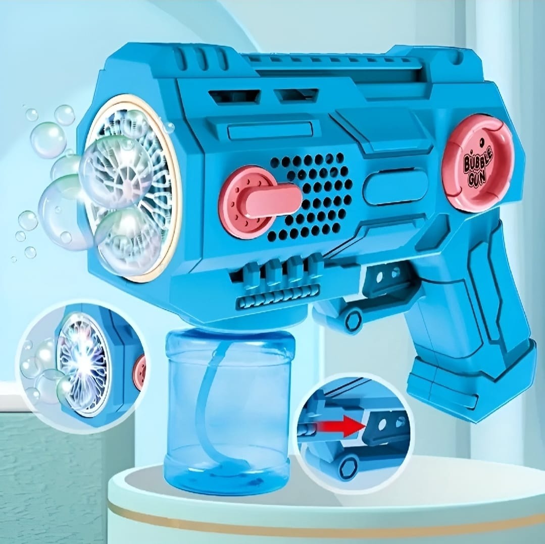 Children’s Handheld Porous Electric Bubble Gun with Lights & Music
