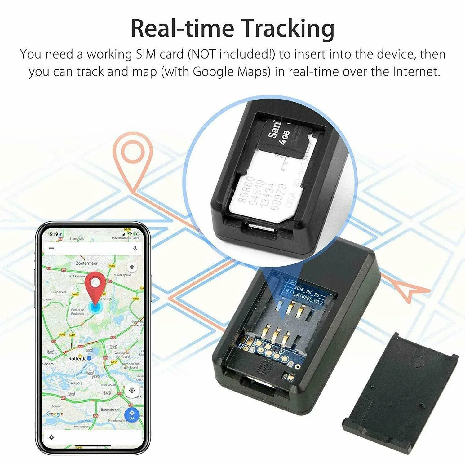 Mini Gps Tracker Car, Bike, Bicycle Real Time Tracking
