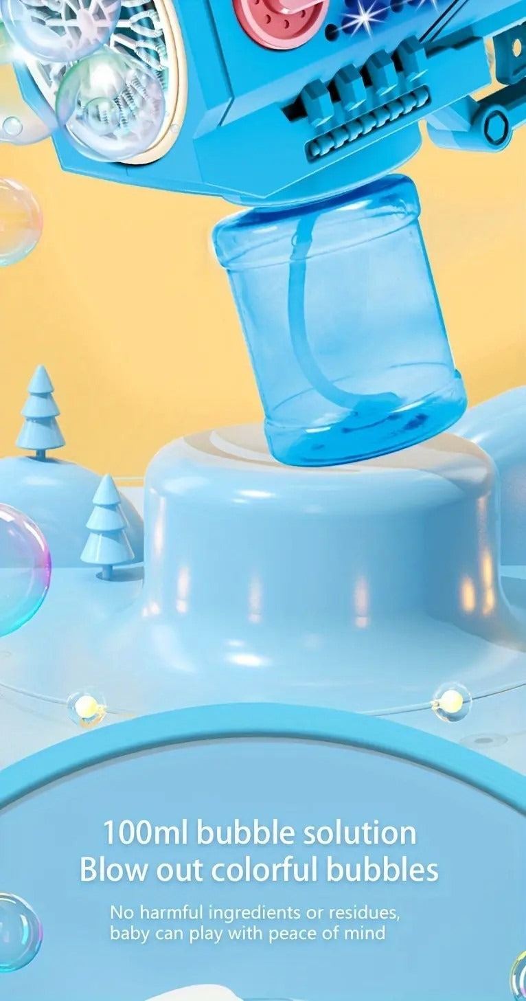 Children’s Handheld Porous Electric Bubble Gun with Lights & Music