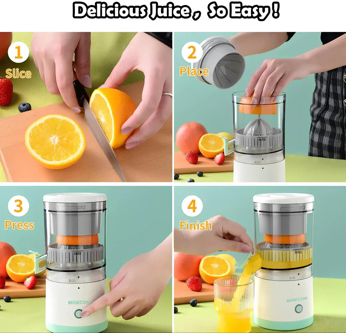 Portable Electric Citrus Juicer Hands-Free Rechargeable