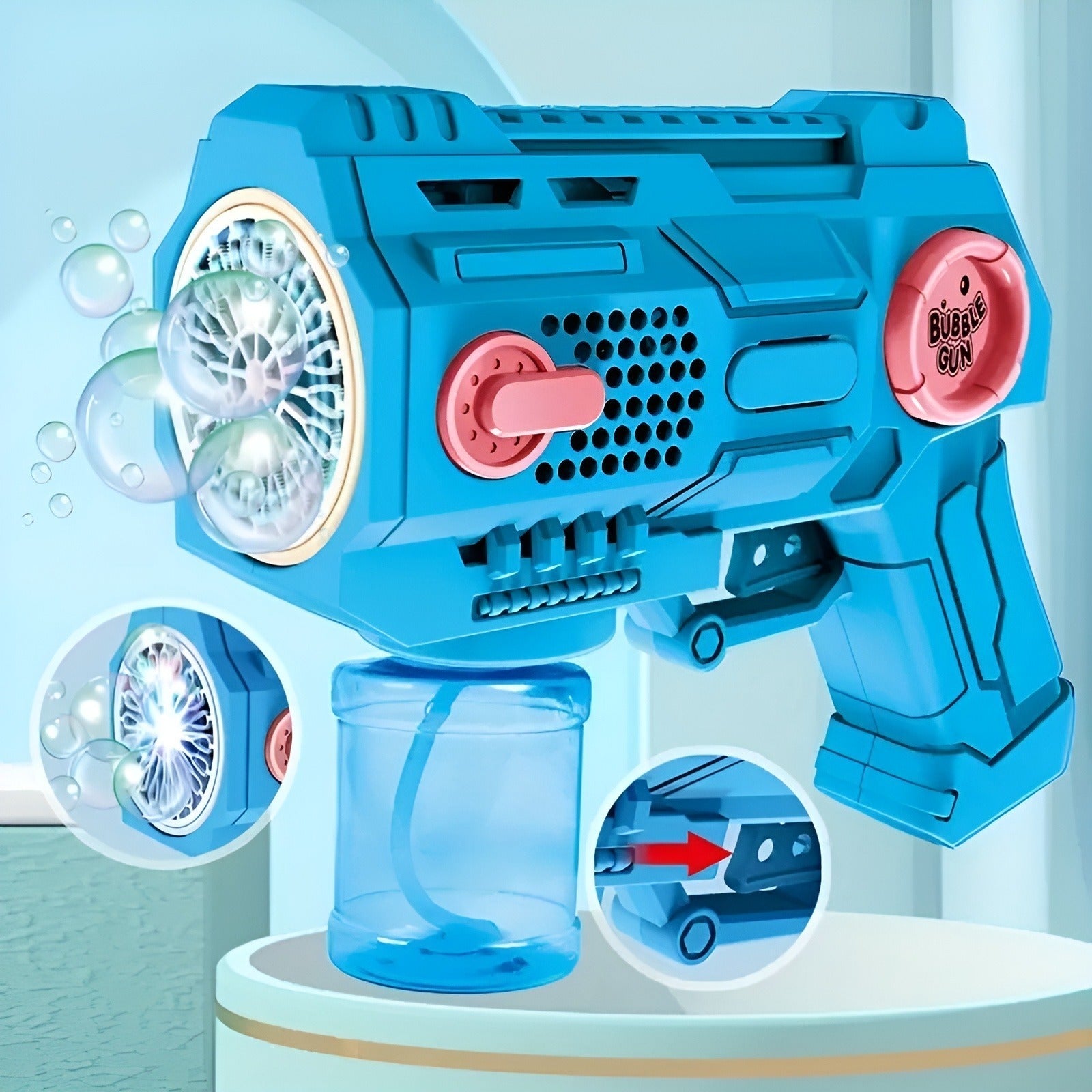 Children’s Handheld Porous Electric Bubble Gun with Lights & Music