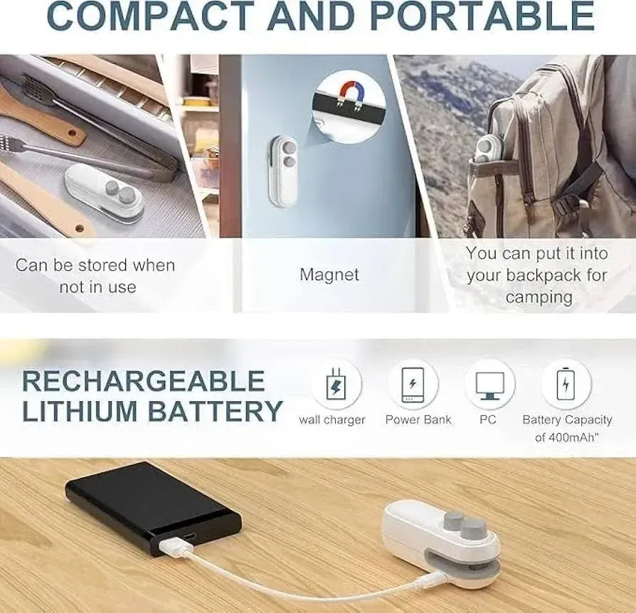Portable Mini Sealing Machine – USB Rechargeable