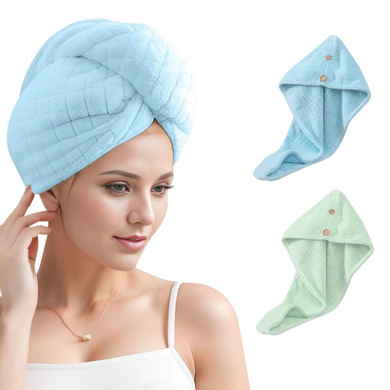 Towel Bath Towels - Dry Hair Cap Super Absorbent Drying Shower