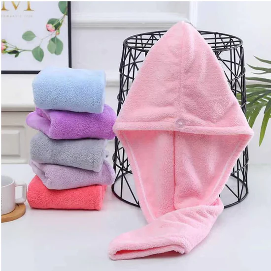 Towel Bath Towels - Dry Hair Cap Super Absorbent Drying Shower