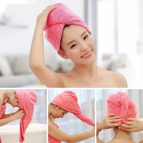 Towel Bath Towels - Dry Hair Cap Super Absorbent Drying Shower