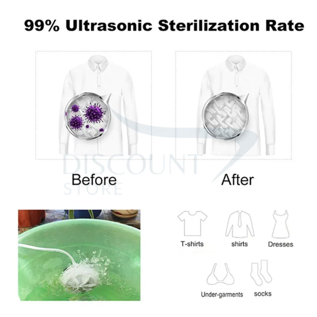 Portable Turbine Ultrasonic Washing Machine - (IMPORTED)