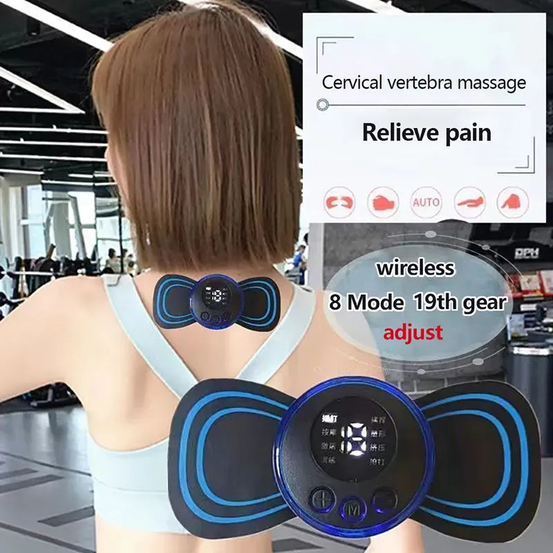 Mini Body Massager Pulse Neck Pain Relief EMS Buterfly Men & Women
